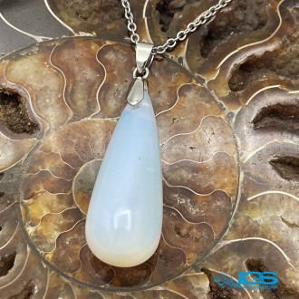 گردنبند سنگ اوپال سنتتیک طرح اشک بدون زنجیر Opal