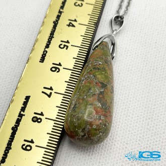 گردنبند سنگ اوناکیت اشک بدون زنجیر