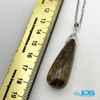 گردنبند سنگ چشم ببر تراش اشک بدون بند TIGER EYE