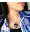 گردنبند قلب سنگ لاجورد افغانستان بدون بند Lapis lazuli