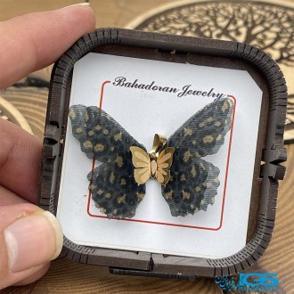 گردنبند طلا مدل پروانه پارچه ایی 130 سوت Butterfly gold necklace
