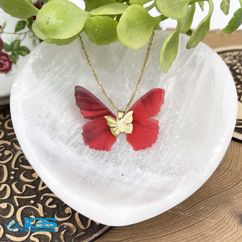 گردنبند طلا مدل پروانه پارچه ایی 130 سوت Butterfly gold necklace