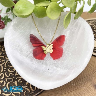 گردنبند طلا مدل پروانه پارچه ایی 130 سوت Butterfly gold necklace
