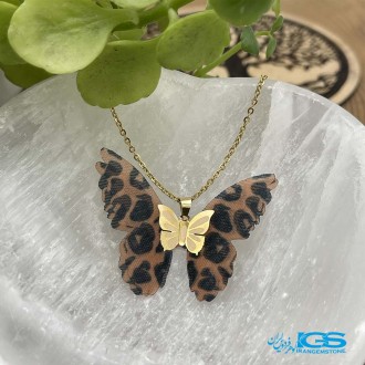 گردنبند طلا مدل پروانه پارچه ایی 130 سوت Butterfly gold necklace