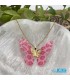 گردنبند طلا مدل پروانه پارچه ایی 130 سوت Butterfly gold necklace
