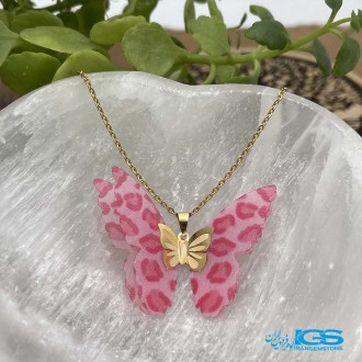 گردنبند طلا مدل پروانه پارچه ایی 130 سوت Butterfly gold necklace