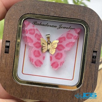 گردنبند طلا مدل پروانه پارچه ایی 130 سوت Butterfly gold necklace