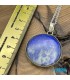 گردنبند سنگ لاجورد افغانستان فریم نقره Lapis lazuli