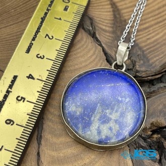 گردنبند سنگ لاجورد افغانستان فریم نقره Lapis lazuli