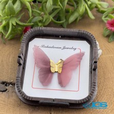 گردنبند طلا مدل پروانه پارچه ایی 130 سوت Butterfly gold necklace