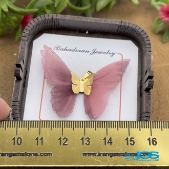 گردنبند طلا مدل پروانه پارچه ایی 130 سوت Butterfly gold necklace