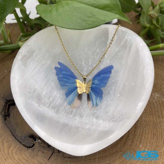 گردنبند طلا مدل پروانه پارچه ایی 130 سوت Butterfly gold necklace