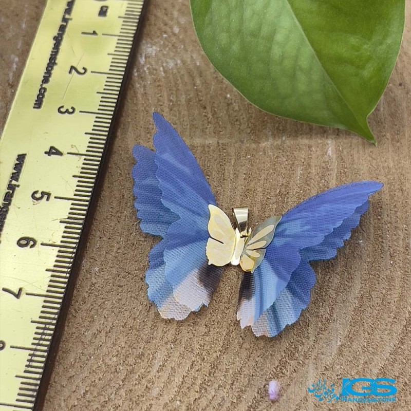 گردنبند طلا مدل پروانه پارچه ایی 130 سوت Butterfly gold necklace
