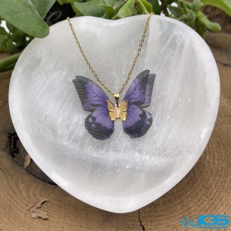 گردنبند طلا مدل پروانه پارچه ایی 130 سوت Butterfly gold necklace