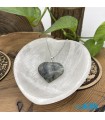 گردنبند سنگ لابرادوریت طرح قلب بدون زنجیر Labradorite