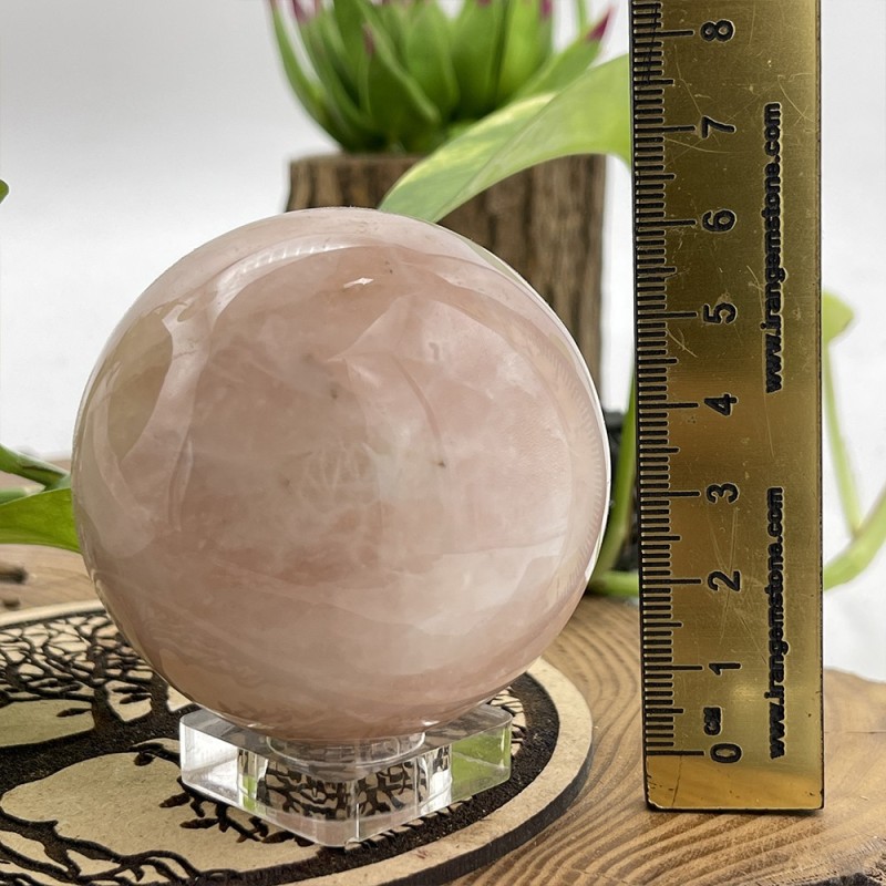 سنگ رزکوارتز گوی درمانی و ماساژ rose quartz