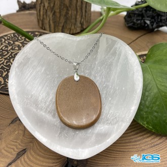 گردنبند سنگ جید نارنجی بدون زنجیر jade