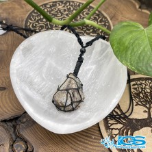 گردنبند سنگ آزوریت مکرومه بافی Azurite