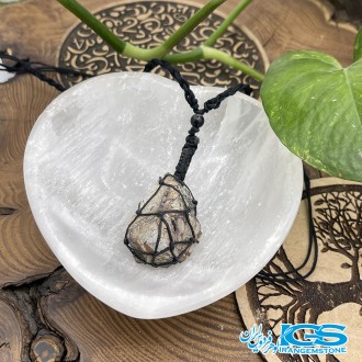 گردنبند سنگ آزوریت مکرومه بافی Azurite