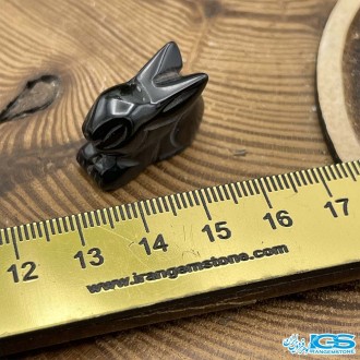 مجسمه سنگ اونیکس  تراش خرگوش عقیق سیاه onyx stone