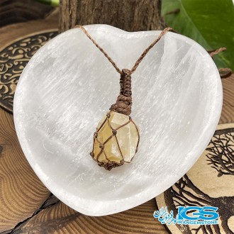 گردنبند فلوریت زرد بافت مکرومه