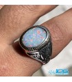 انگشتر نقره سنگ اوپالین سنتتیک Opal