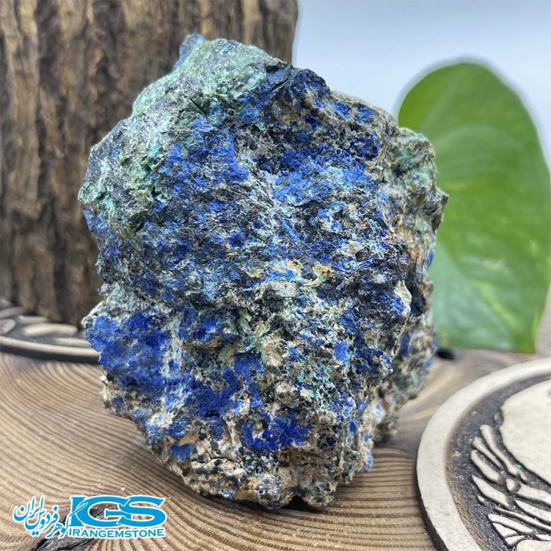 سنگ آزوریت بدون تراش دکوری Azurite
