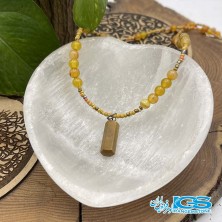 گردنبند سنگ عقیق زرد و سنگ جاسپر AGATE