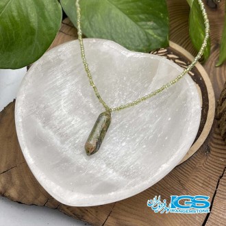 منشور گردنبند سنگ اوناکیت با بند Unakite