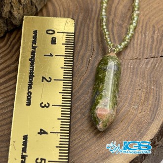 منشور گردنبند سنگ اوناکیت با بند Unakite