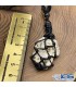گردنبند سنگ پیریت راف مکرومه بافی Pyrite