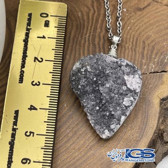 گردنبند سنگ کوارتزدودی راف بدون زنجیر Smoky Quartz
