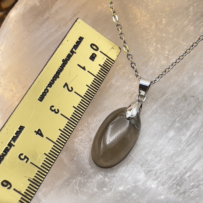 گردنبند سنگ کوارتزدودی بدون زنجیر Smoky Quartz