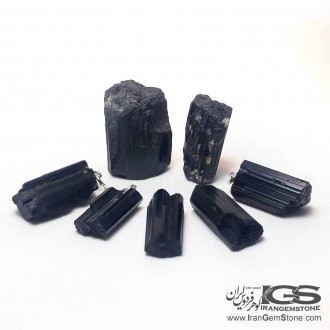 گردنبند سنگ تورمالین سیاه راف Tourmaline بدون زنجیر و بند