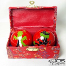 گوی ین و یانگ مینا کاری رنگ قرمز