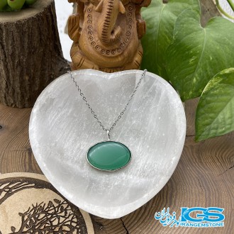 گردنبند سنگ عقیق سبز بدون زنجیر agate