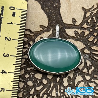 گردنبند سنگ عقیق سبز بدون زنجیر agate