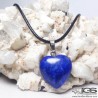گردنبند طرح قلب سنگ لاجورد افغانستان Lapis lazuli