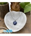 گردنبند سنگ لاجورد  قلب  بدون زنجیرLapis lazuli