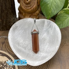 گردنبند منشور   پرانیک سنگ  (جید)   نارنجی  قلاب نقره بدون زنجیرjade