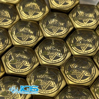 نگین سنگ حدید دعای حرز سلیمان و عین العلی دو رو Hematite