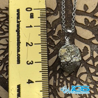 گردنبند سنگ پیریت راف بدون  زنجیر Pyrite