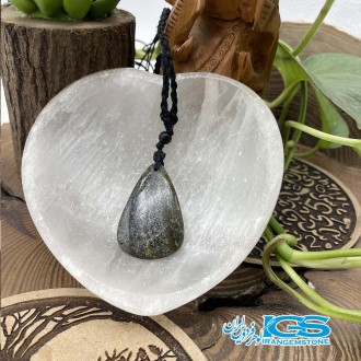 گردنبند سنگ خورشید سان استون با بندمکرومه  sunstone