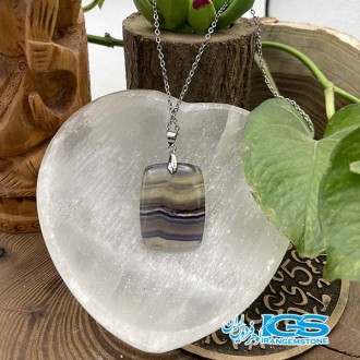 گردنبند سنگ فلوریت رنگین کمان بدون زنجیرfluorite