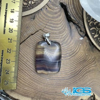 گردنبند سنگ فلوریت رنگین کمان بدون زنجیر