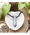 گردنبند سنگ لاجورد منشوری با سنگ اونیکس Lapis lazuli stone
