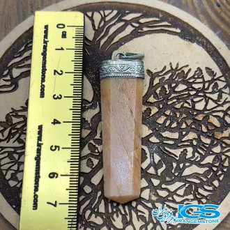 گردنبند منشور پرانیک سنگ (جید) زرد بدون زنجیرjade