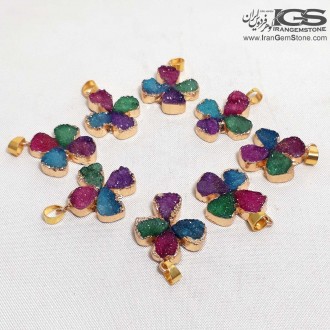 آویز راف کریستال کوارتز طرح گل Crystal Quartz