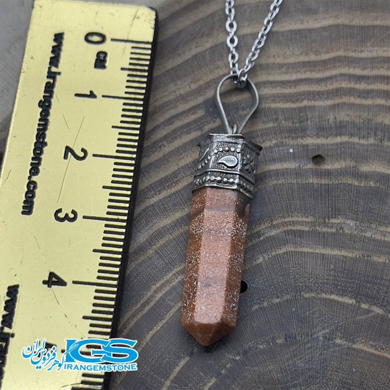 گردنبند منشور سنگ جاسپر jasper stone
