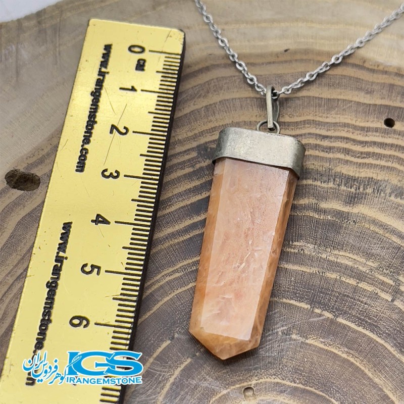 گردنبند منشور پرانیک سنگ (جید) زرد بدون زنجیرjade